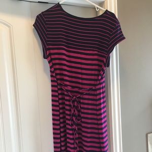 A Pea In The Pod, Maternity dress, Lrg, pink/navy